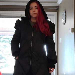 Midlength black winter jacket